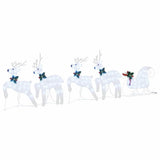 Vidaxl led rendieren 5 pcs zilver stof
