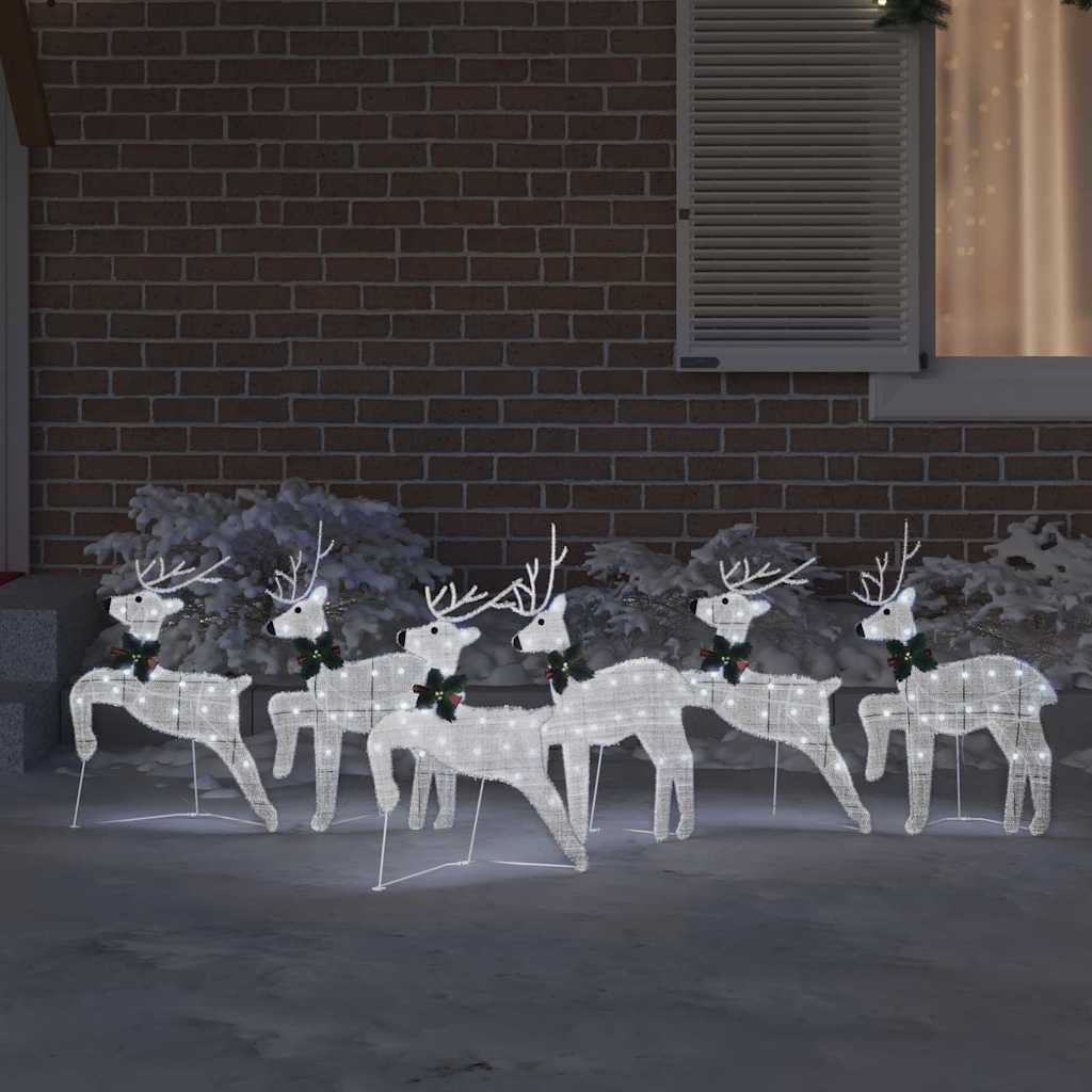 Vidaxl led rendieren 6 pcs zilver stof