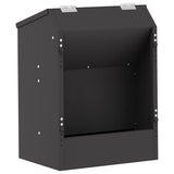 Vidaxl konijnenvoer zwart 64,5 x 25,5 x 45,5 cm koudgewalst staal
