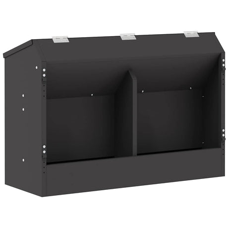 Vidaxl konijnenvoer zwart 64,5 x 25,5 x 45,5 cm koudgewalst staal