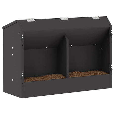 Vidaxl konijnenvoer zwart 64,5 x 25,5 x 45,5 cm koudgewalst staal