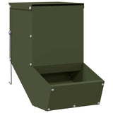 Vidaxl konijnenvoer olijf groen 17,5 x 26 x 28,5 cm koudgewalst staal