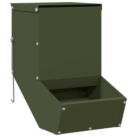 Vidaxl konijnenvoer olijf groen 17,5 x 26 x 28,5 cm koudgewalst staal