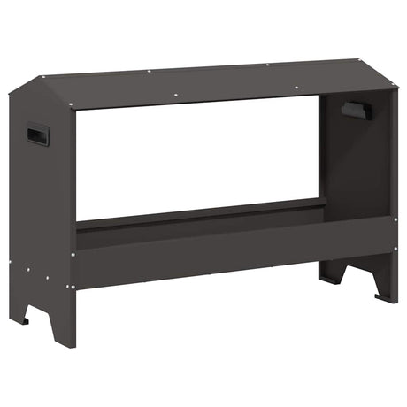Vidaxl kippen voederbak zwart 81 x 32 x 53,5 cm koudgewalst staal