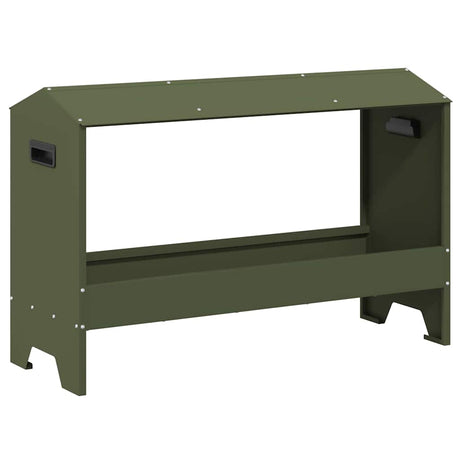 Vidaxl kippen voederbak olijf groen 81 x 32 x 53,5 cm
