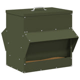 Vidaxl kip voerbak olijf groen 40,5 x 45 x 41 cm koudgewalst staal