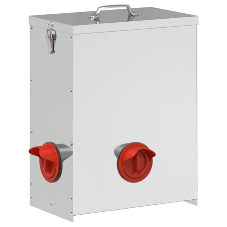 Vidaxl kip voerbak zilver 32,5 x 20,5 x 43 cm gegalvaniseerd staal