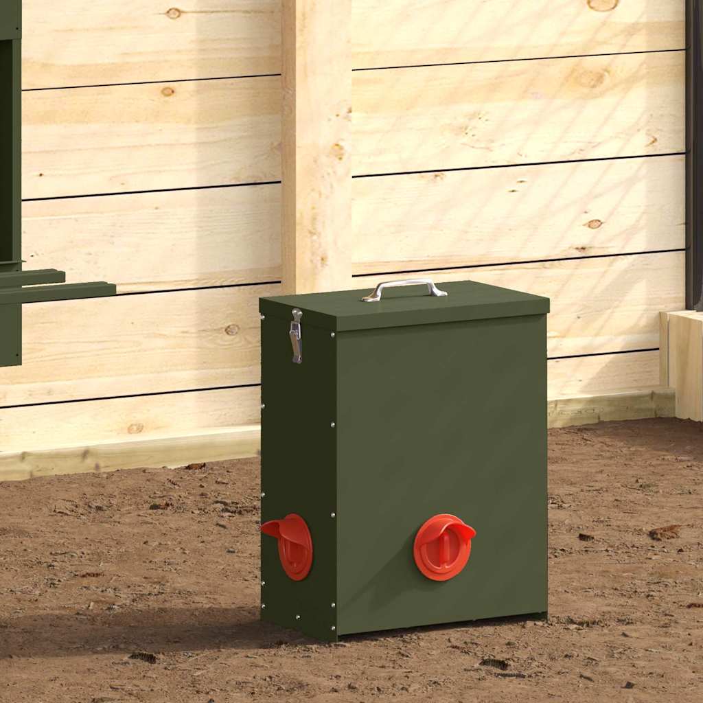 Vidaxl kip voerbak 2 pcs olijf groen 32,5 x 20,5 x 43 cm