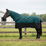 Vidaxl paardendeken donkergroen en zwart 145 cm polyester