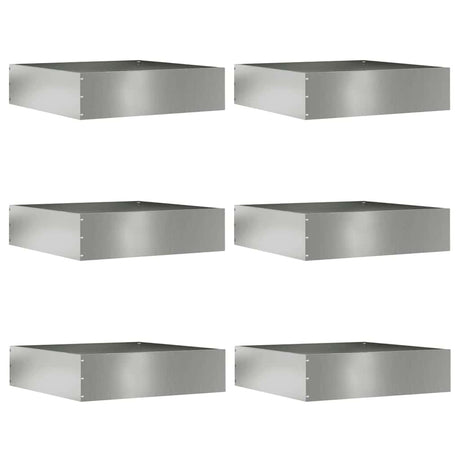 Vidaxl tuinrand 6 pcs zilver 50 x 50 x 13 cm gegalvaniseerd staal