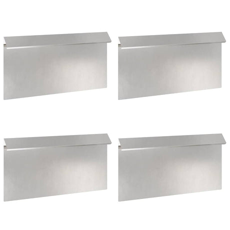 Vidaxl slakkenhekje 4 pcs zilver 50 x 3,5 x 25 cm roestvrij staal