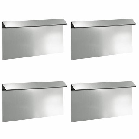 Vidaxl slakkenhekje 4 pcs zilver 50 x 3,5 x 25 cm gegalvaniseerd staal