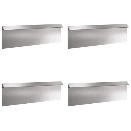Vidaxl slakkenhekje 4 pcs zilver 100 x 3,5 x 25 cm roestvrij staal