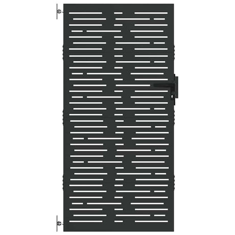 Vidaxl tuinpoort met slot zwart 85 x 200 cm poedergecoat staal