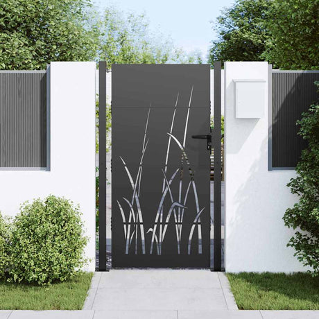 Vidaxl tuinpoort met slot zwart 110 x 180 cm poedergecoat staal
