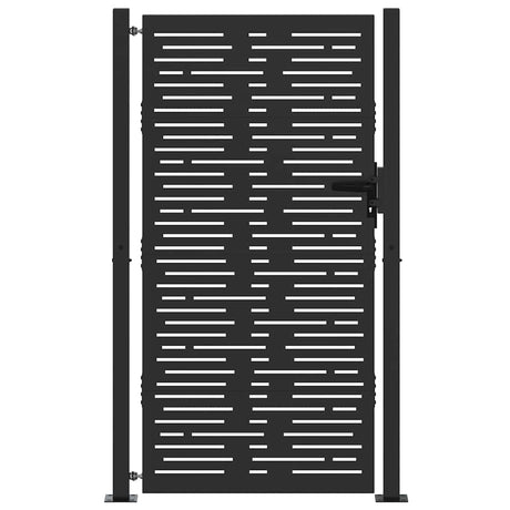 Vidaxl tuinpoort met slot zwart 110 x 205 cm gepoedercoat staal