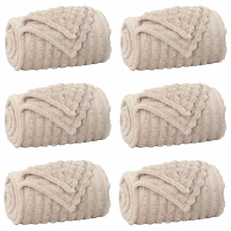 Vidaxl kleden 6 pcs beige 240 x 220 cm fleece