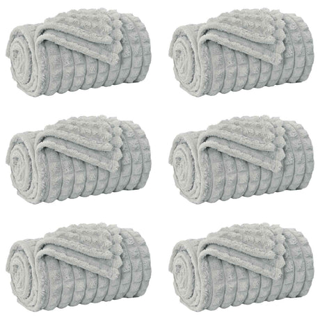 Vidaxl kleden 6 pcs grijs 240 x 220 cm fleece
