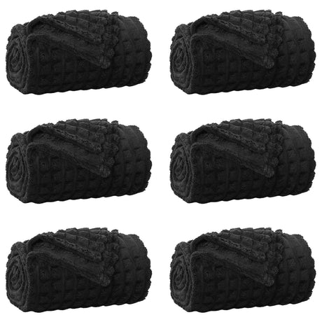 Vidaxl kleden 6 pcs zwart 240 x 220 cm fleece
