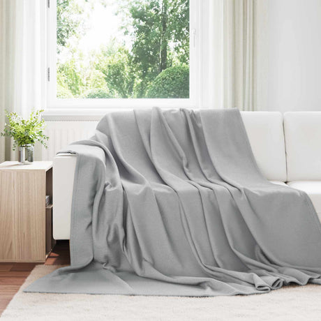 Vidaxl gooi deken grijs 240 x 220 cm fleece