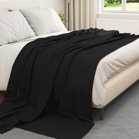 Vidaxl gooi deken zwart 240 x 220 cm fleece