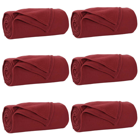 Vidaxl kleden 6 pcs bordeaux rood 270 x 240 cm fleece