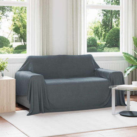 Vidaxl gooi deken donkergrijs 280 x 210 cm fleece