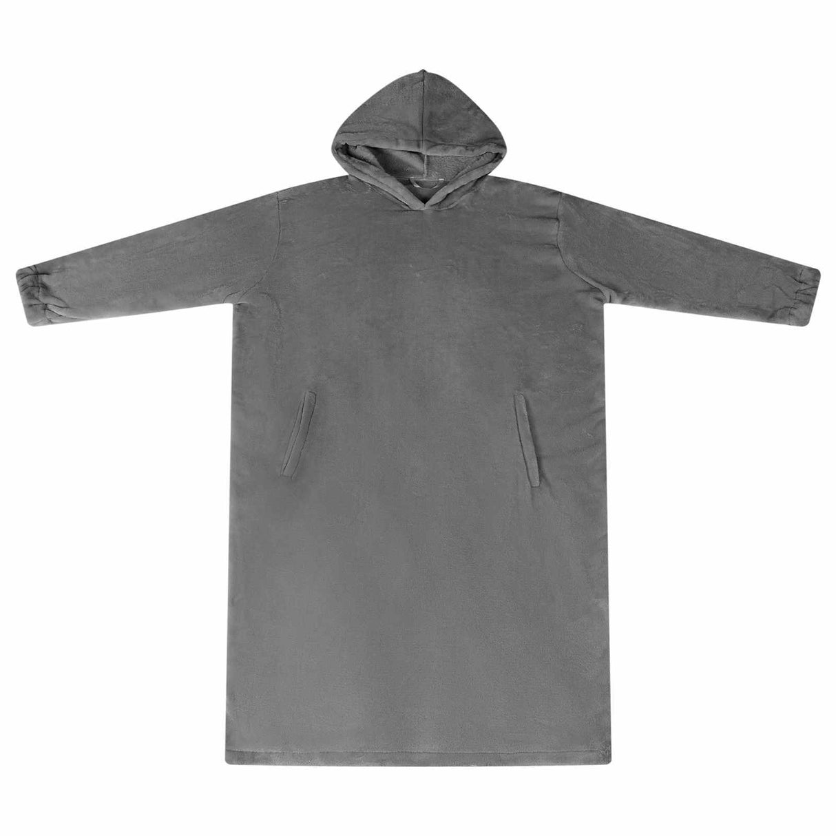 Vidaxl deken hoodie donkergrijs l flanel