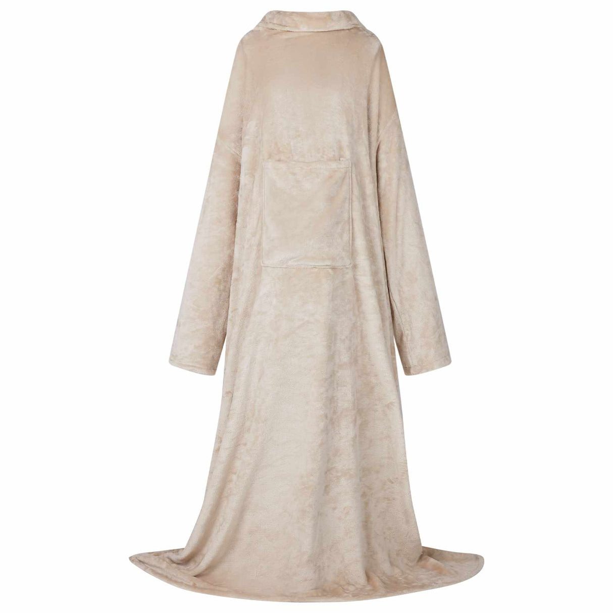 Vidaxl deken hoodie beige f flanel