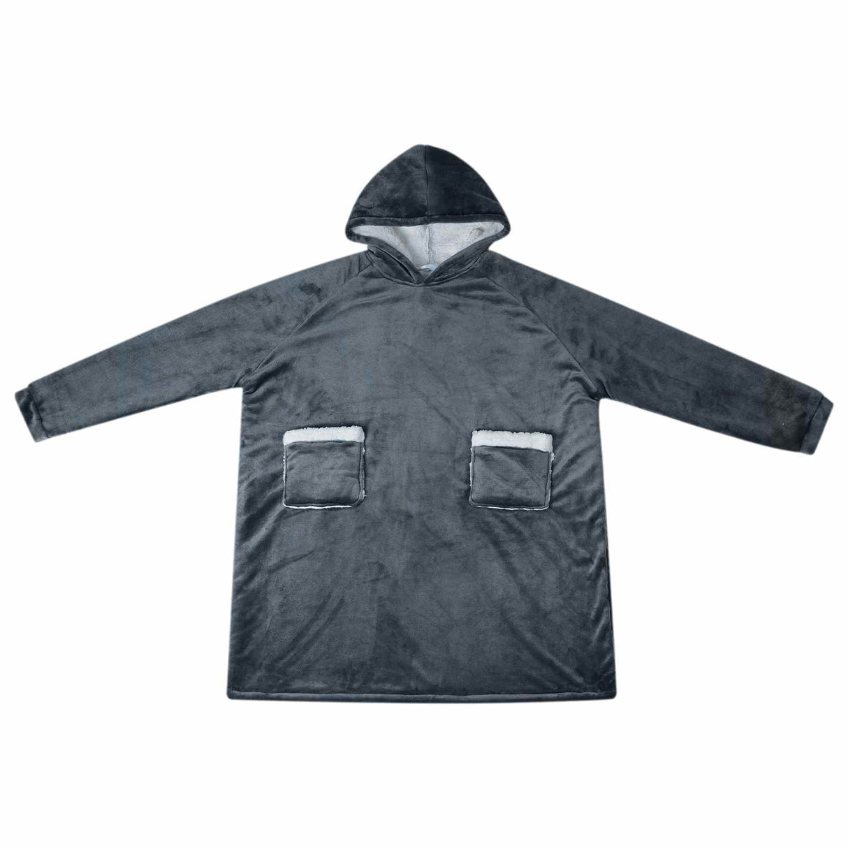 Vidaxl deken hoodie marineblauw l fleece en flanel