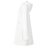Vidaxl deken hoodie wit l fleece en flanel