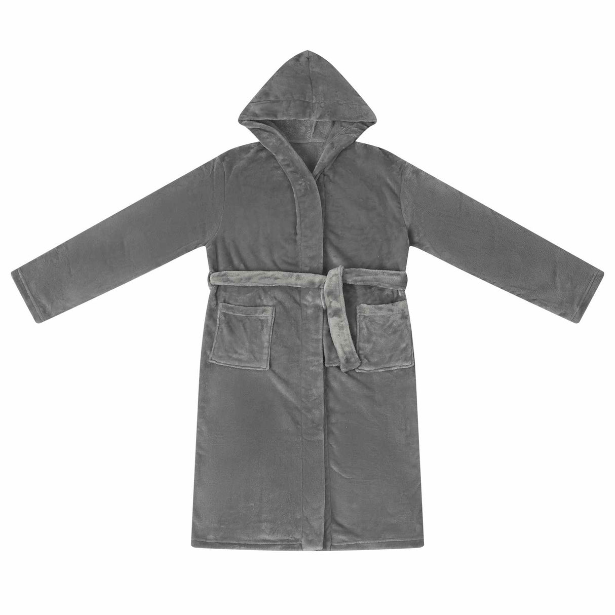 Vidaxl badjas hoodie donkergrijs xxxl flanel
