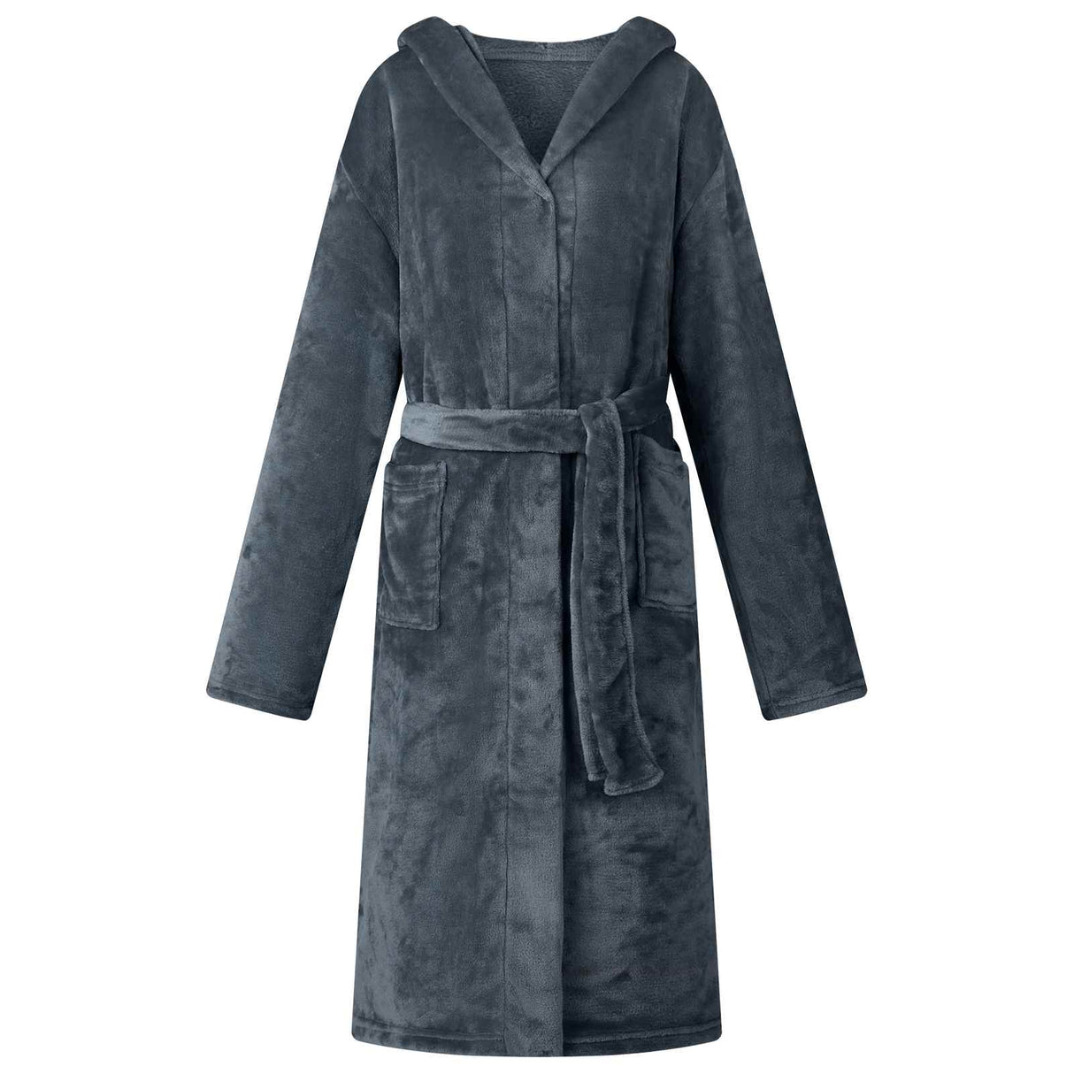 Vidaxl badjas hoodie marineblauw l flanel