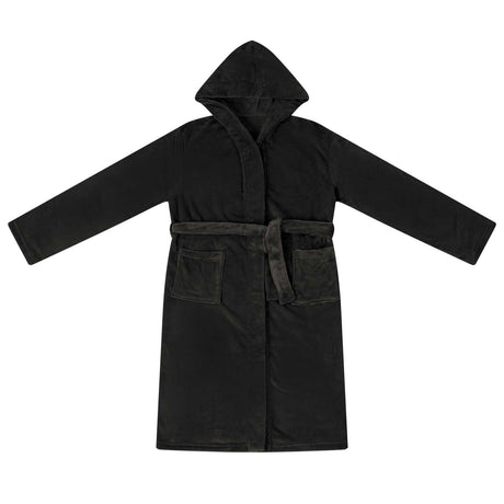 Vidaxl badjas hoodie zwart m flanel