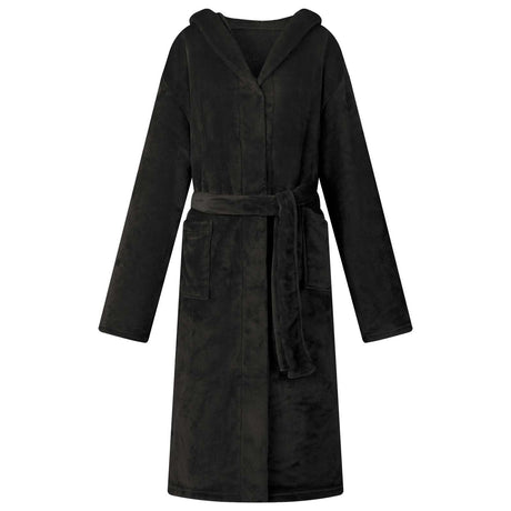 Vidaxl badjas hoodie zwart l flanel