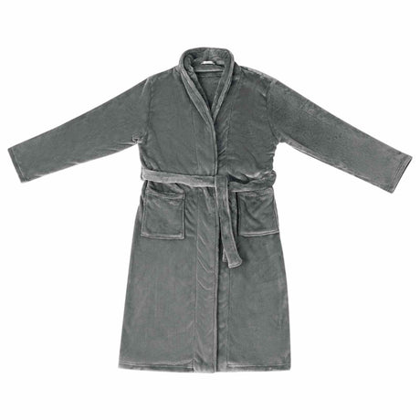 Vidaxl badjas zonder kap donkergrijs s flanel