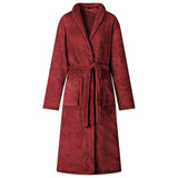 Vidaxl badjas zonder kap bordeaux rood l flanel