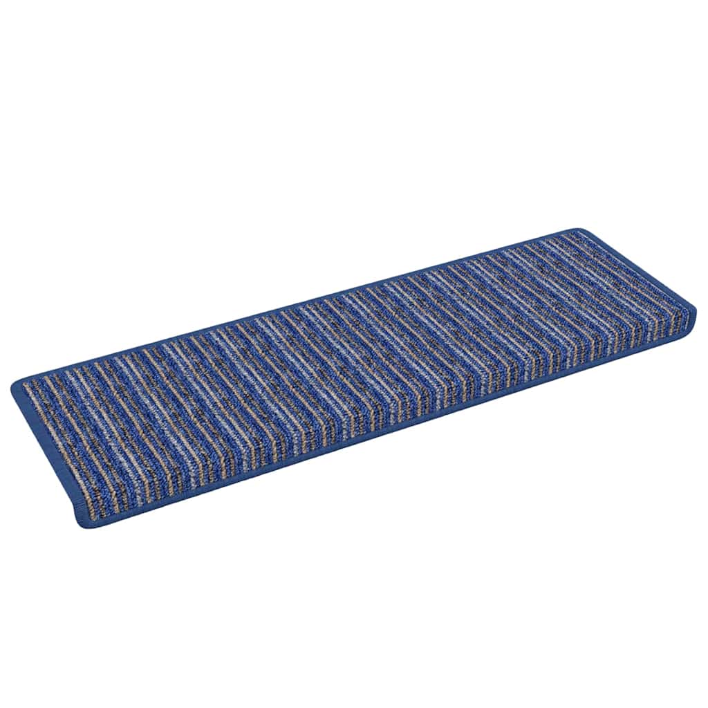 Vidaxl zelfklevende trapmatten gestreept 15 pcs blauw 65 x 21 x 4 cm