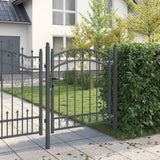 Vidaxl hekpoort met slot grijs 125 x 100 cm poedergecoat staal