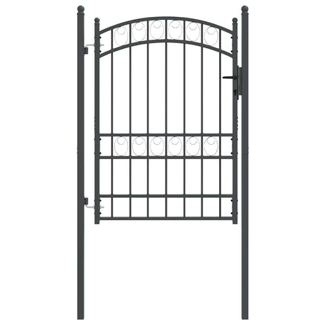 Vidaxl hekpoort met slot grijs 170 x 100 cm poedergecoat staal