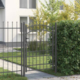 Vidaxl hekdeur met spijkers grijs 170 x 100 cm poedergecoat staal
