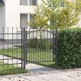 Vidaxl hekdeur met spijkers grijs 100 x 100 cm poedergecoat staal
