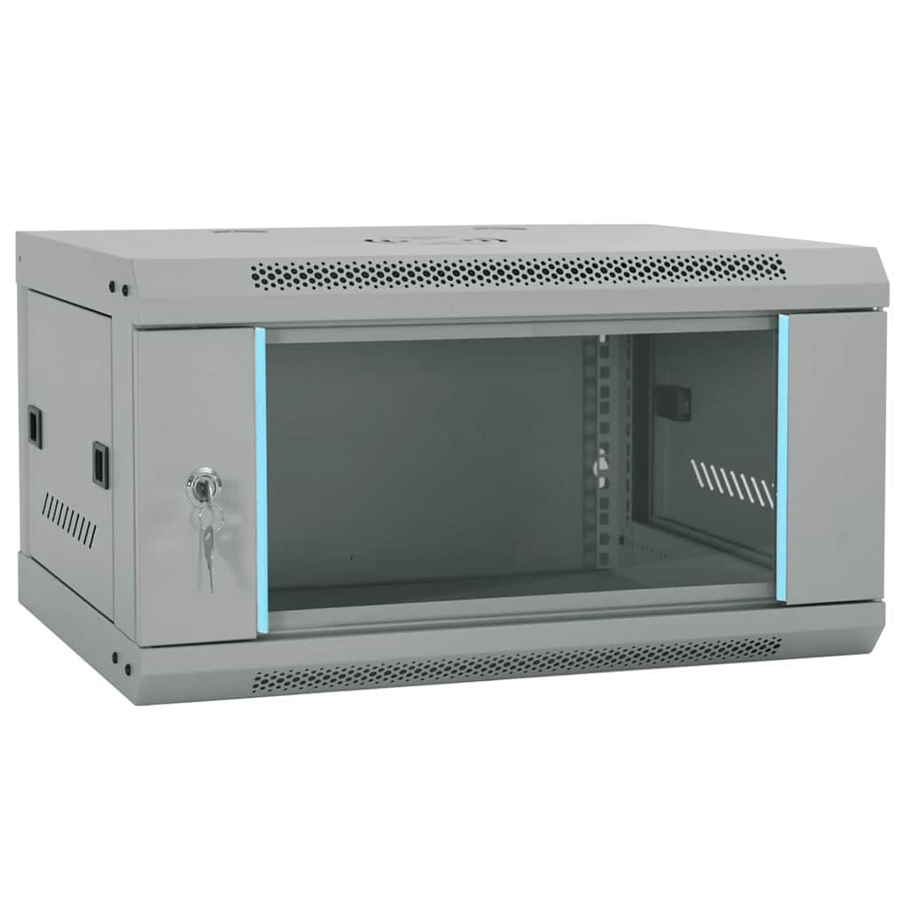 Vidaxl netwerk kabinet met opslag grijs 60 x 45 x 35 cm staal
