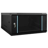 Vidaxl netwerk kabinet met opslag zwart 60 x 60 x 35 cm staal