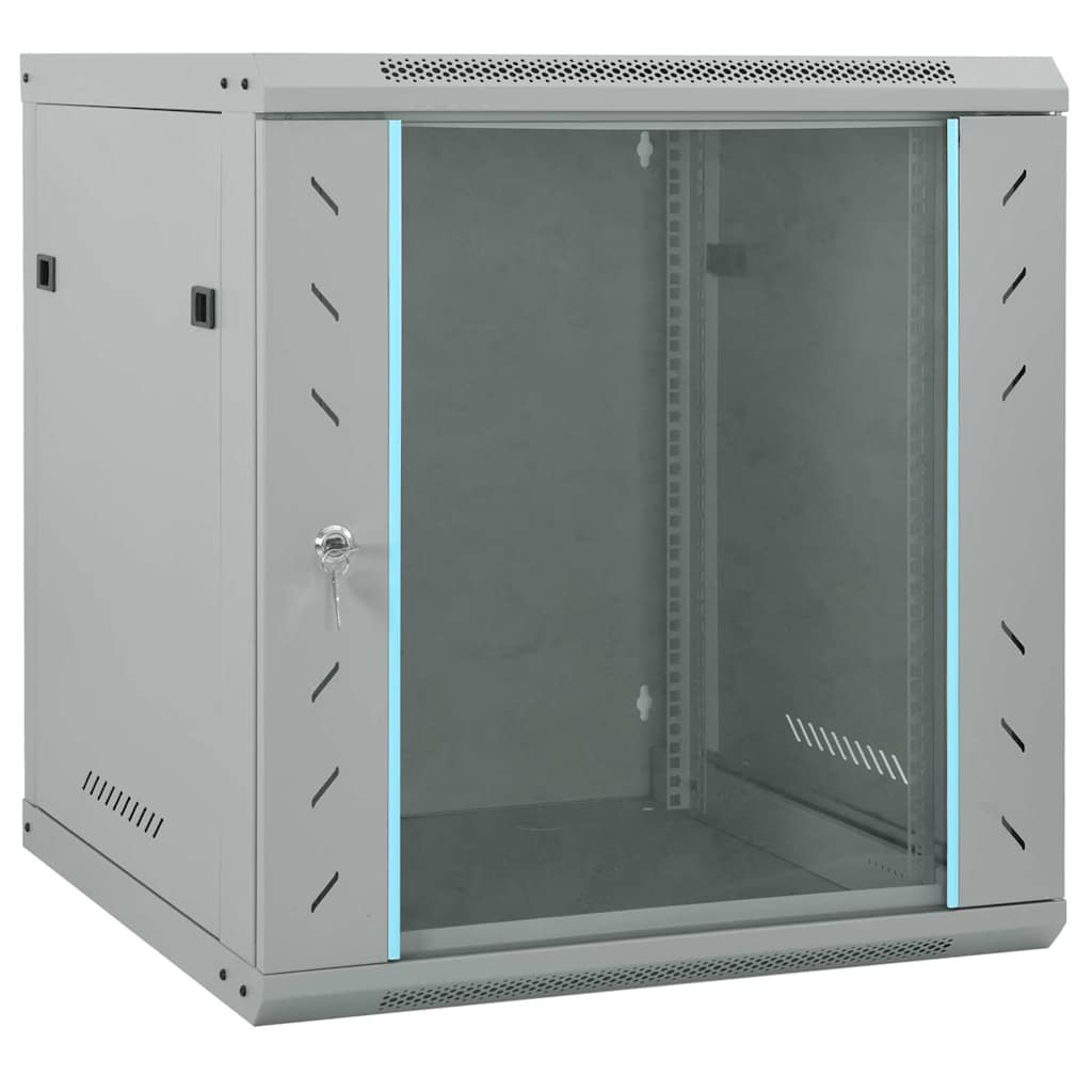 Vidaxl netwerk kabinet met opslag grijs 60 x 60 x 65 cm staal