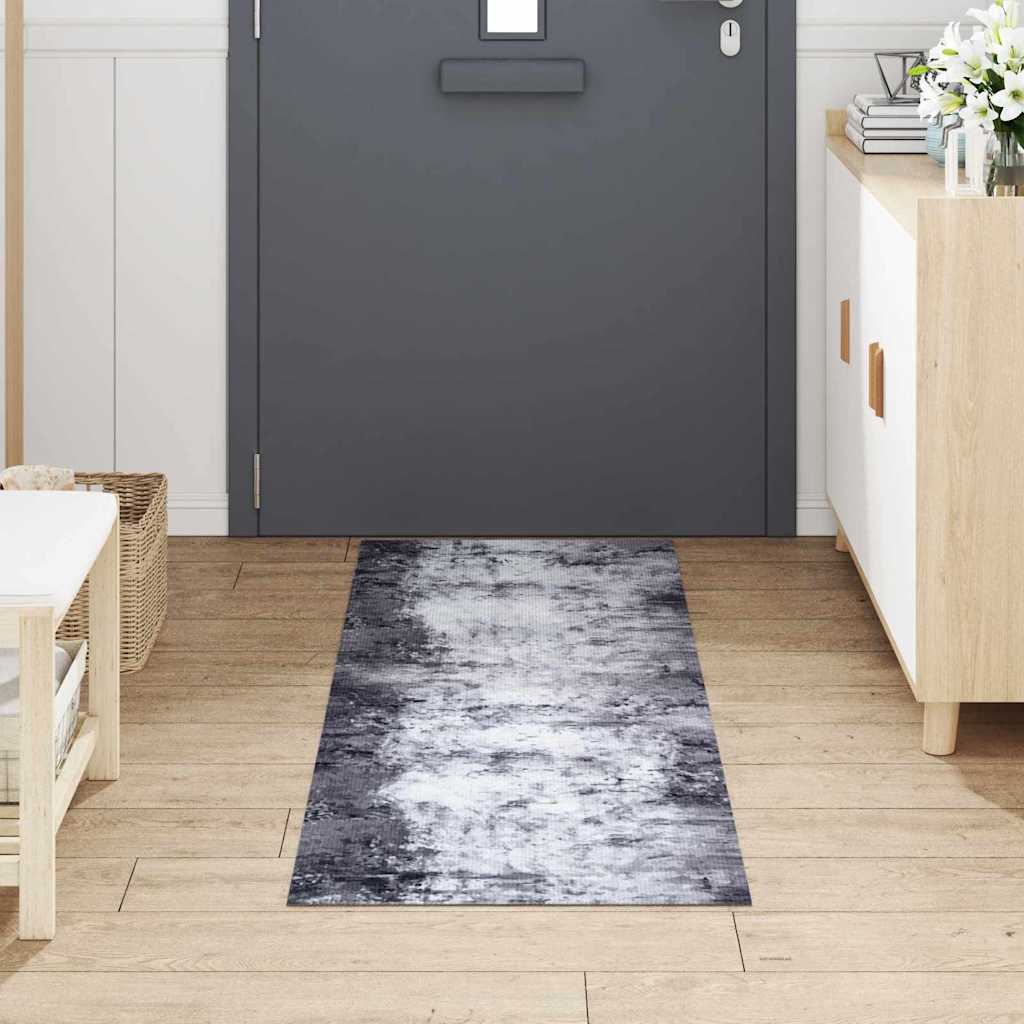 Vidaxl keuken vloerkleed grijs 180 x 60 cm fluweel