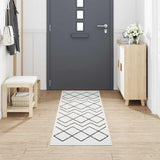 Vidaxl keuken vloerkleed wit 300 x 60 cm fluweel