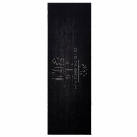 Vidaxl keuken vloerkleed bestek zwart 180 x 60 cm fluweel