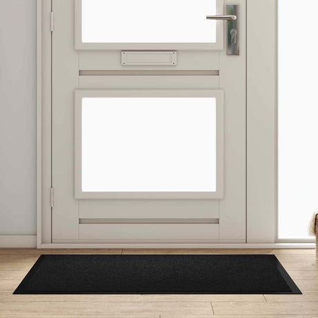 Vidaxl deurmat zwart 60 x 40 x 1.2 cm teddy stof