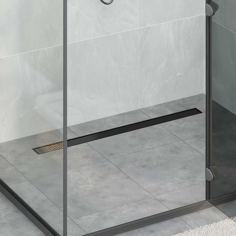 Vidaxl 2 in 1 doucheafvoer zwart 100 cm roestvrij staal 304
